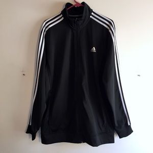 adidas striped black white track jacket size XL